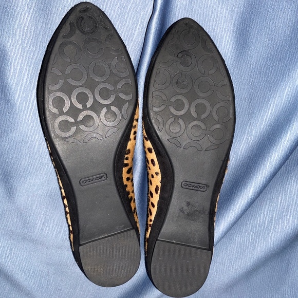 Coach Cheetah Print Genuine Haircalf & Cap Toe Ballet Flat KUDOS Women Sz 8.5 - Picture 7 of 9